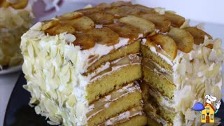 Медовик  БЕЗ РАСКАТКИ коржей с яблоками. За 30 минут!