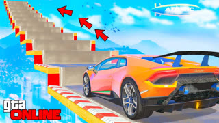 GTA 5 - КАК ДАЛЕКО ЛАМБА ХУРАКАН СМОЖЕТ ЗАБРАТЬСЯ ПО СТУПЕНЬКАМ ЛЕСТНИЦЫ? - ЭКСПЕРИМЕНТЫ В ГТА 5 ОНЛАЙН